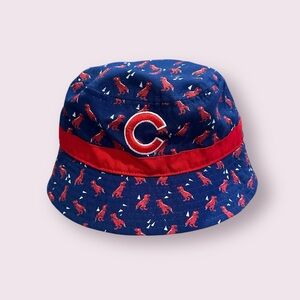 New Era Infant MLB Chicago Cubs Baseball Blue and Red Dinosaur Bucket Hat